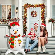 Snowman Christmas Balloon, Standing Snowman Foil Balloon With Santa Hat. Great For Christmas Party Decor And Holiday Photo Backdrop. - View 3