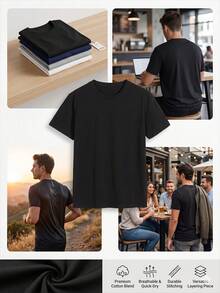 Men T-Shirts - Black - View 5