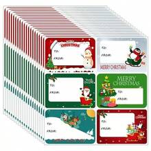 9/30/60pcs Merry Christmas Gift Boxes With Ribbon And Stickers, Xmas Tree Snowflake Printed Rectangle Present Box, Luxury Flip Top Candy Cookie Packaging Box For Holiday Chocolate Biscuit Wedding Favor - Multicolor - View 4