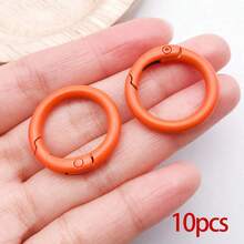 10/30/50pcs Metal Spring O-Ring Round Carabiner Key Ring Candy Color Quick Release Clip DIY Accessories For Keychain, Bag, Handbag - Multicolor - View 21