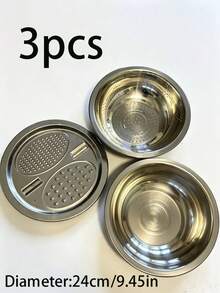 3 Piezas Juego de Preparación de Cocina de Acero Inoxidable: Rallador Integrado, Colador Multifunción y Tazón con Sistema de Drenaje para Lavar, Rebanar Frutas, Verduras y Queso - Multicolor - Ver 5