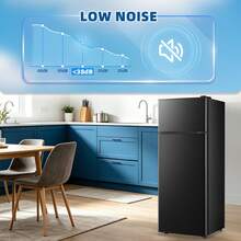 WANAI Mini Fridge With Freezer 3.2 Cu.Ft Dual Door Small Refrigerator For Dorm Bedroom,Black - US B Type Plug(110-127V) - View 5