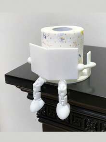 Creative Personalized Human-Shaped Toilet Paper Holder, Unique Newspaper Reading Toilet Paper Holder, Used For Toilet Paper Storage And Organization, Unique Home Decor And Desktop Storage, Suitable For Bathroom, Bedroom And Living Room Storage And Decoration - Multicolor - View 10