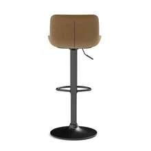 Sgabelli da bar girevoli Braun per sala da pranzo, set da 4 – rivestiti in velluto, regolabili in altezza, funzione girevole a 360° - Castano - Visualizzare 2