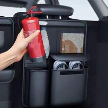 Black Leather Car Seat Back & Trunk Organizer - Multi-Pocket Design, Waterproof Surface, Durable, Heavy Duty, Easy To Clean, Suitable For SUV, Sedan And Hatchback, Can Hang And Store Miscellaneous Items - 1783 Leather Trunk Organizer - View 3