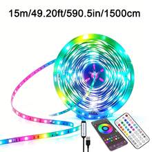 Smart Adjustable RGB LED Light Strip, 44-Key Remote And APP Control, USB Powered, Adjustable Brightness And Color, Supports Music Sync And Timer Function, Suitable For TV Backlight, Indoor Space, Game Room And Halloween Christmas Decoration - MINI White - View 17