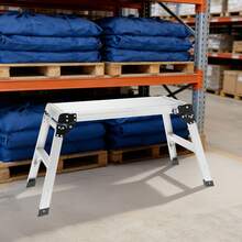 LX-1 Model Foldable Aluminum Alloy Step Ladder, Portable Collapsible Household Stepladder, Non-Slip Folding Stool Ladder For Home, Warehouse, And Indoor Maintenance - A - 查看 5