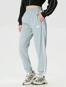 Adidas New Women's Woven Joggers, Comfortable Outdoor Casual Sports Pants - Light Gray-green - View 1