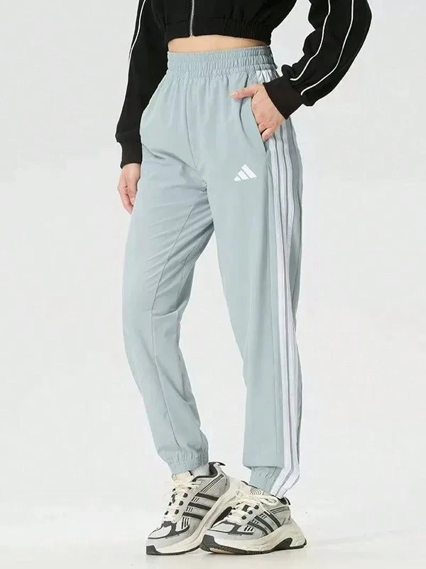 Adidas New Women's Woven Joggers, Comfortable Outdoor Casual Sports Pants - Light Gray-green - View 1
