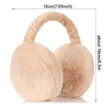 1PC Ultra Soft Plush Earmuffs - Suitable For Warmth, Foldable, Comfortable, Winter Outdoor Activity Cold Protection - Neutral Design - Foldable Hamburger Earmuffs Winter Plush Ear Warmers, Portable Cold-Proof Ear Covers - Multicolor - View 12