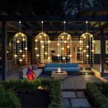 2pcs/4pcs Set Solar Powered Outdoor Hanging Jellyfish String Lights, 8 Light Modes Rattan Ball LED Garden Lights, Suitable For Yard, Patio, Balcony, Park, Street, Holiday, Wedding And Party Decoration - Solar Vine String Lights - View 6