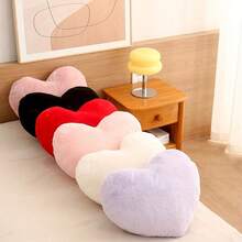 1PC Heart-Shaped Plush Pillow, Soft And Fluffy, Sofa Bed Decorative Pillow, Heart Pillow, Heart Pillow, Room Decor, Home Decor, Living Room Decor - Multicolor - View 5