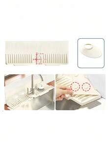 Kitchen Faucet Splash Guard Silicone Pad, Sink Countertop Anti-Stain Draining Mat, Kitchen Sink Drainage Rack, Dish Rack, Soap Pad, Bathroom Sink Draining Mat, Dispenser Bottle Coaster, Kitchen Essentials, Bathroom Accessories - A - View 10