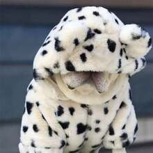 Pet Dog Coat Small Dog Warm Outdoor Walking Clothes Pomeranian Bichon Teddy Schnauzer Winter Thickened Faux Rabbit Fur - Black and White - View 7