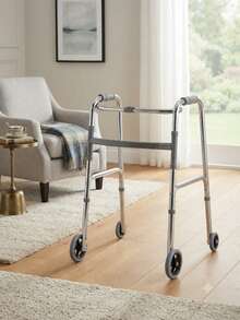 ANDADERA PLEGABLE CON RUEDAS - Plateado - Ver 4