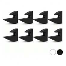 Kit 8 Suporte Tucano MDF 15mm Fixadores Invisíveis Para Prateleira Branco e Preto - Branco - Visão 11