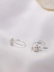 1件十字鼻環 925純銀女款鼻穿刺飾品 - 銀色 - 查看 6