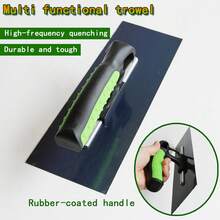 1pc Metal Blue Plastering Trowel - Putty Spreader - Wall Scraping Putty Knife - Floor Leveling Push Tool - Masonry Tool - 1 Blue Spatula - View 1