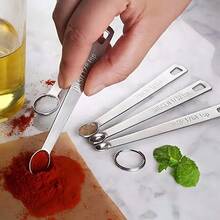 Stainless Steel Measuring Cup/Spoon, With Clear Markings, Suitable For Dry Or Liquid Ingredients, Cooking Accessories, Baking Essentials, Modern Kitchen Tools, Kitchenware, High Quality Spoon, Dry Ingredient Spoon - Silver - View 11