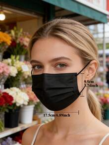 BreathEasy Adult Disposable Masks 100 Pack - Three-Layer Protective Masks, Black, Breathable And Comfortable, Suitable For Daily Use - Disposable Face Mask - View 3