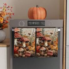 2/4/48pcs Autumn Series Watercolor Forest Mushroom Pattern Printed Kitchen Towels - Super Soft, Highly Absorbent Polyester Tableware And Hand Towels, Perfect For Holiday Decor, Kitchen Decor, Party Decor - Multicolor - View 13