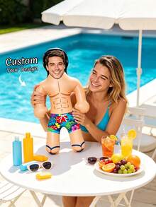 1 pieza Muñeca inflable personalizada, foto personalizable, regalo humorístico para la novia en la despedida de soltera, hombre inflable, recuerdo de boda, adecuado para ocasiones especiales - Multicolor - Ver 2