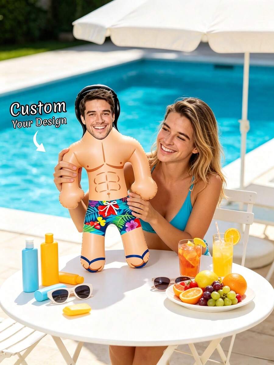1 pieza Muñeca inflable personalizada, foto personalizable, regalo humorístico para la novia en la despedida de soltera, hombre inflable, recuerdo de boda, adecuado para ocasiones especiales