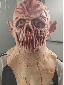 1pc Horror Mouthless Zombie Latex Mask, Realistic Scary Bio-Monster Head Cover, Practical Personalized Thriller Stage Haunted House Escape Room Ghost Face Costume Prop, Durable Exquisite Compact, Perfect For Masquerade Party Dress-Up - Mask - View 6