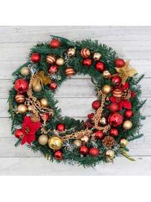 100/50Pcs Red And Gold Glitter Ball Christmas Ornaments. Electroplated Red & Gold Baubles For Christmas Tree Decoration. Glitter Hanging Pendants For Yard And Fireplace Decor, New Year Decor Accessories And Garland Ornament Supplies. - Multiple Styles - View 9