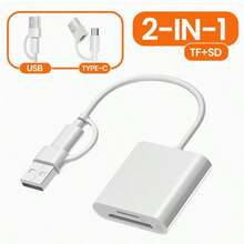 USB 3.0 3-In-1 Card Reader, USB/Type-C To SD/TF Card Multi-Functional Flash Memory Card Adapter, High-Speed Adapter For PC Laptop - White - View 10