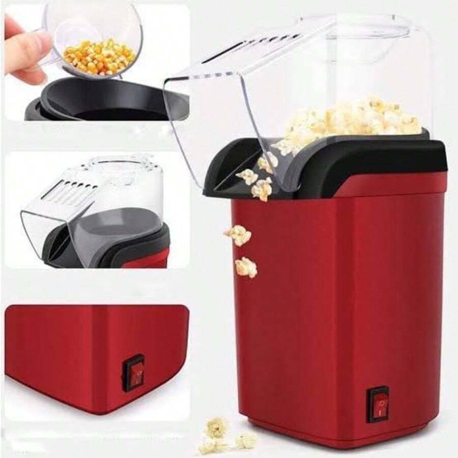 Pipoqueira Elétrica de Ar Quente 110V, Máquina para Fazer Pipoca Sem Óleo, Modelo Compacto, Operação Simples, Ideal para Uso Doméstico, Reuniões e Noites de Cinema - Visão 1