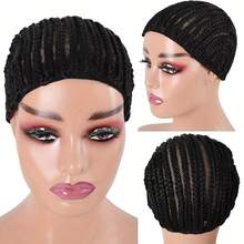 Men's Cos Wigs, Non-Adjustable Elastic Mesh Caps, Diy Hairstyle Mesh Caps, Crochet Mesh Caps, Suitable For All Races, Can Increase Hair Volume, Breathable And Comfortable, Black Mesh Caps, Natural - Multicolor - View 1