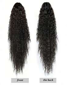 Trenza de cola de caballo sintética de 36 pulgadas de largo, ligera y completamente natural, de color negro, extensión de cola de caballo con cordón, accesorio de cabello de cola de caballo con clip para mujeres - Negro natural - Ver 7