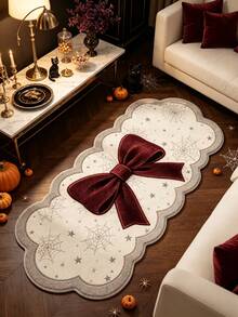 1 pieza Alfombra decorativa minimalista con lazo rojo, decoración de dormitorio, alfombra pequeña, alfombra, decoración del hogar, alfombra de sala de estar, alfombra pequeña de sala de estar, alfombra de dormitorio, decoración del hogar de sala de estar, alfombra de exterior, alfombra lavable, regalo de graduación - Lazo rojo - Ver 2