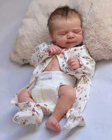 Eyes Closed 18 Inch Reborn Baby Dolls For Girls Realistic Full Body Vinyl Silicone Girl Dolls Birthday And Xmas Present Toys For Kids - Multicolor - View 3
