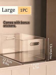 Transparent Large Capacity Storage Box, Acrylic Multifunctional Thickened Desktop Organizer Basket Rectangular Storage Box, Dust-Proof Moisture-Proof Easy To Clean Stackable Stable Strong Load-Bearing, Home Kitchen Bathroom Office Stationery Toys Cosmetics Organization, Essential For Housewives, Students, Renters, Storage Enthusiasts, Housewarming, Holiday Gift, Back To School Season, Practical Item - Multicolor - View 12