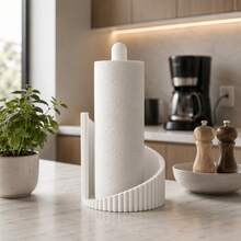 1pc Ribbed Kitchen Paper Towel Holder, Modern Minimalist Kitchen Countertop Paper Towel Storage Rack, Suitable For Kitchen Paper Rolls, Hand Towels, Cleaning Wipes, Universal For Dining Tables, Kitchen Counters, Coffee Bars, And Bathroom Countertops - Multicolor - View 7