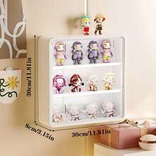 1 Mini Toy Display Case, Wall-Mounted Storage Box, Collectible Display Cabinet, Doll Display Stand, Desktop Display Storage Box, Desktop Storage Organizer - Multicolor - View 6