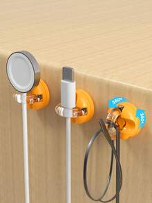 Rotating Suction Cup Open Cable Organizer, Entryway Kitchen Storage Hook, Multi-Functional Storage Gadget - Multicolor - View 7