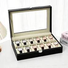 12/10/6/3 Slot Men's Watch Box Black Luxury Watch Storage Box With Drawer Leather Watch Box Watch Storage Box Watch Display Box Watch Box Multi-Slot Watch Jewelry Box Jewelry Bracelet Box Birthday Gift For Friends National Day Gift Halloween Gift Christmas Gift - Multicolor - View 14