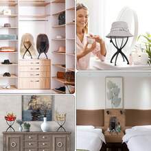 2pcs Foldable Wig Stand Hook Display Rack Portable Plastic Wig Hanger Suitable For Wigs, Hats, Wig Storage And Styling - Style 1 - View 5