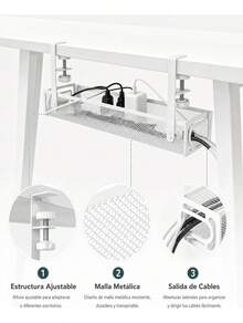 Canasta De Almacenamiento De Mesa De Hierro Forjado Oficina - Blanco - Ver 6