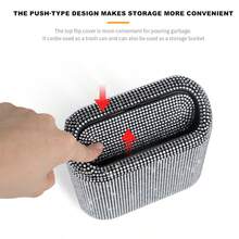 Papelera brillante para mascotas, caja de almacenamiento de accesorios para automóviles, papelera de coche cuadrada prensada con decoración de diamantes brillantes - Unitalla - Ver 4