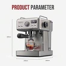 HiBREW H10A Semi-Automatic Espresso Machine , Adjustable Temperature And Cup Volume, 58mm Commercial-Grade Portafilter, 1.6L Large Capacity Removable Water Tank, OPV+NTC Dual Temperature Control Protection, Cold Brew And Hot Extraction Dual Modes - 查看 10