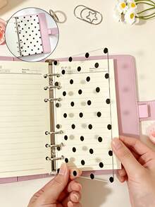 Back To School Campus Style Minimalist Polka Dot Pattern Transparent Acrylic Divider Pages Loose-Leaf Binder, A6 6-Hole Loose-Leaf Notebook Transparent Dividers, Planner Accessories, Suitable For Journals And Scrapbooks, Back To School, Gift For Journaling Enthusiasts - Multicolor - View 3