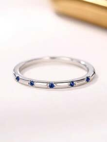 1pc Romantic Cubic Zirconia Ring Women's Wedding Engagement Party Jewelry Valentine's Day Gift - Silver - View 14