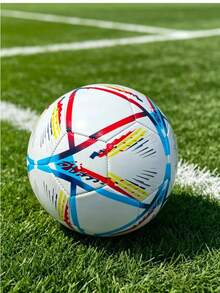 1pc Size 5 Soccer Ball, Vibrant Colorful Design, PVC Machine Stitched Panels, Suitable For Adults, Youth, Students Beginner Training, All-Field Use, Soccer Accessories, Dynamic Sports Design, - Multicolor - View 2