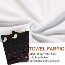 2/4/48pcs Halloween Series Moonlit Flower Field Little Ghost Pattern Printed Kitchen Towels - Ultra Soft, Highly Absorbent Polyester Tablecloths And Hand Towels, Perfect For Holiday Decor, Kitchen Decor, Party Decor. - Multicolor - View 6