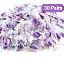 Soft Round Slow-Rebound Foam Earplugs, Effective Noise-Canceling Earplugs, Can Block Snoring Noise, Suitable For Sleep, Study, Travel And Daily Hearing Protection - Purple - View 5