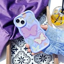 1pc Colorful Gradient Cute Butterfly Star Pink Purple Blue Girls, Macaron Color Fresh Wave Shape Cream Style, Suitable For Android/GALAXY/A/S/14/15/16/17/36/25/26/57/55/56/FE/ULTRA/NOTE/13/POCO/X/Transsion/HOT/SPARK/POP/SMART/40/50/60/RENO/C/Honor/LITE/X9C/E/G/V/Phone Case - Multicolor - View 4